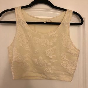 lace floral crop top
